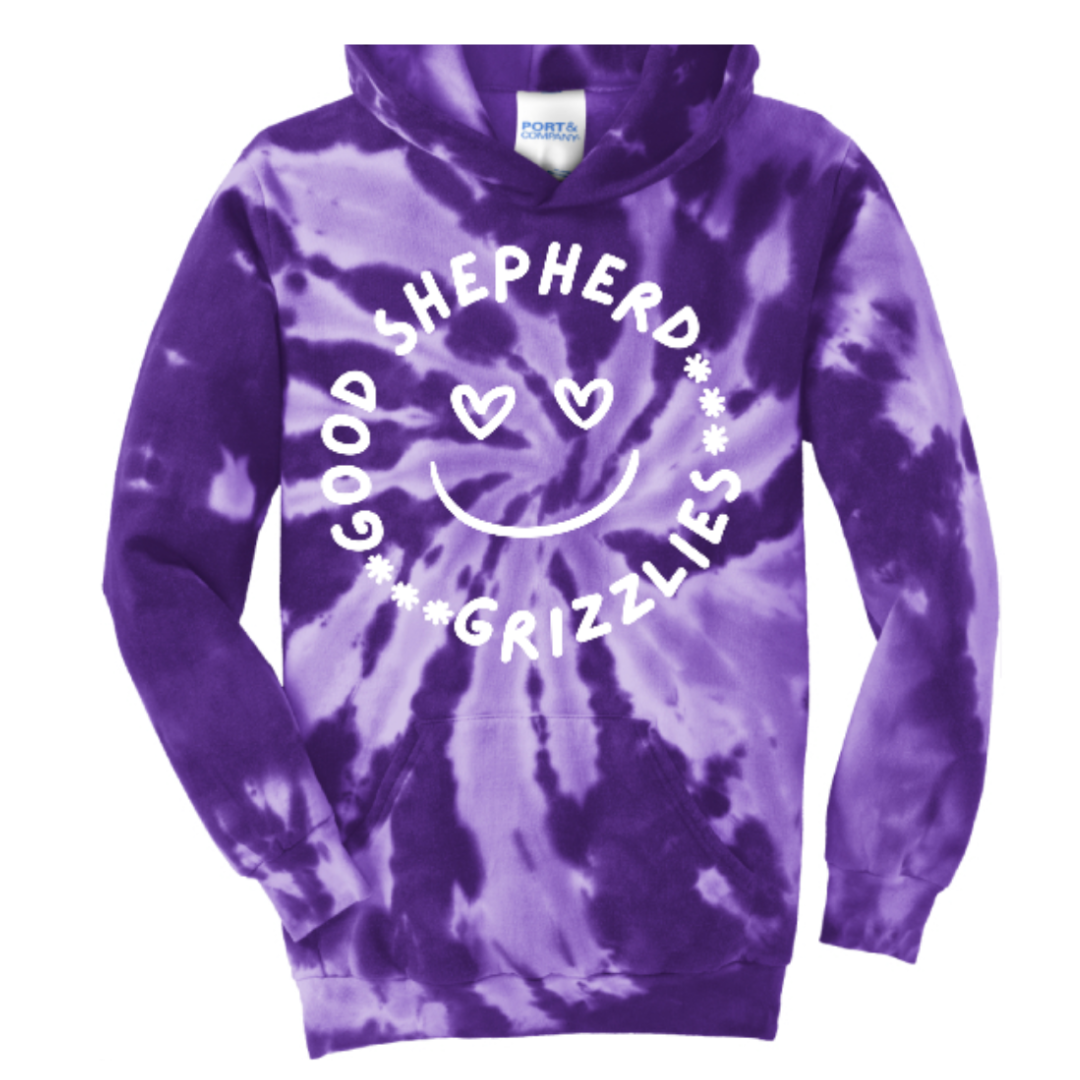 GRIZZLY SMILEY TIE-DYE HOODIE