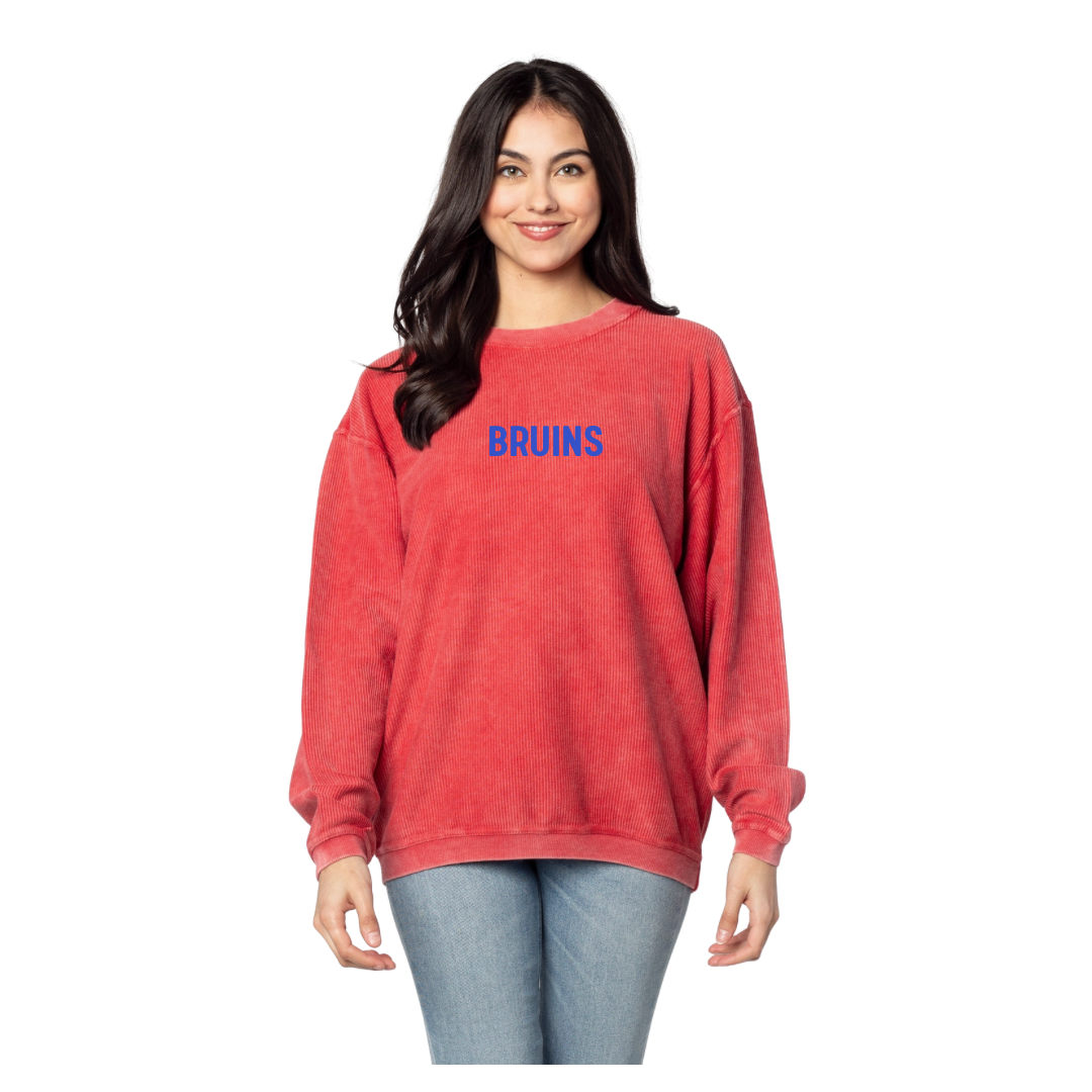 BRUINS EMBROIDERED CORDED CREW