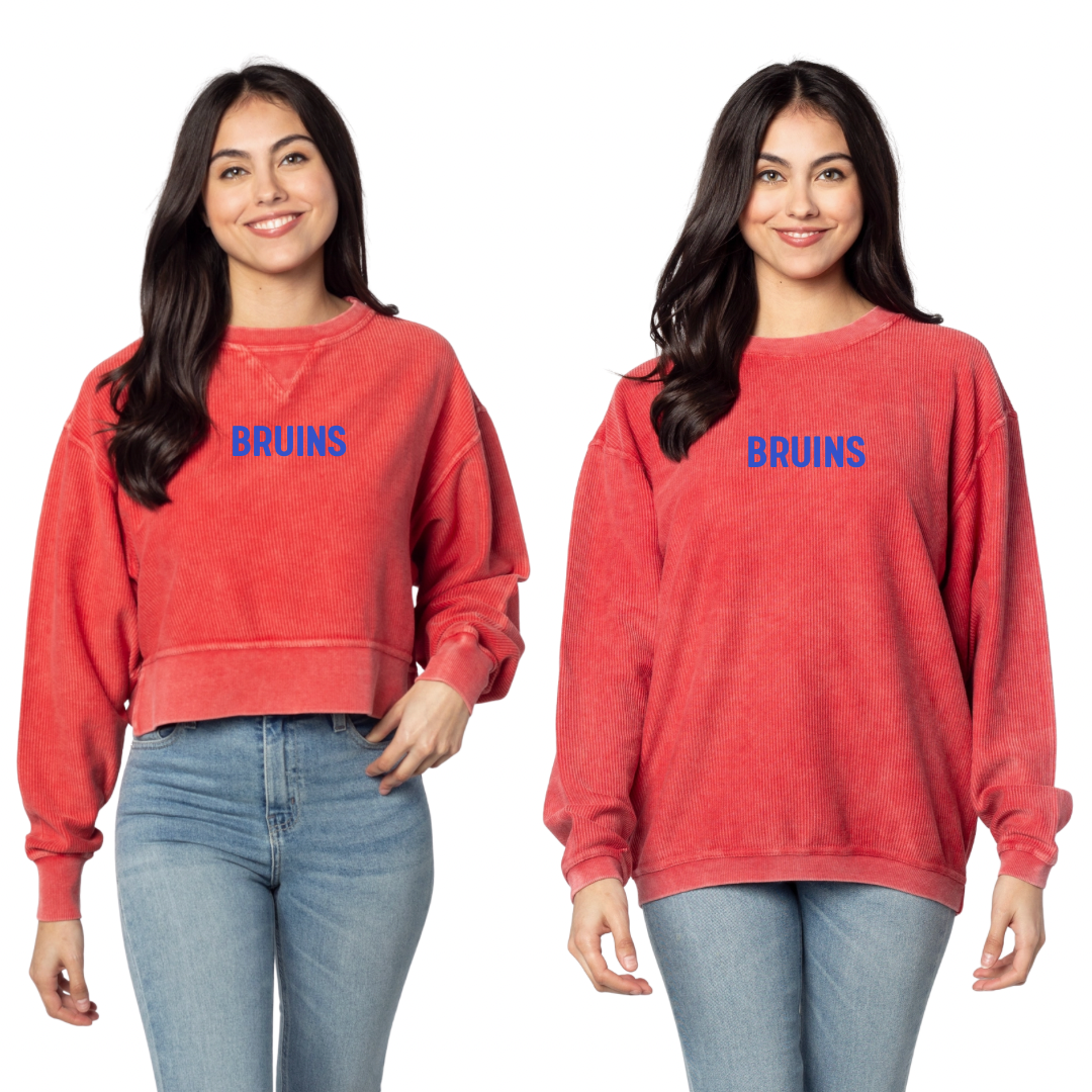 BRUINS EMBROIDERED CORDED CREW