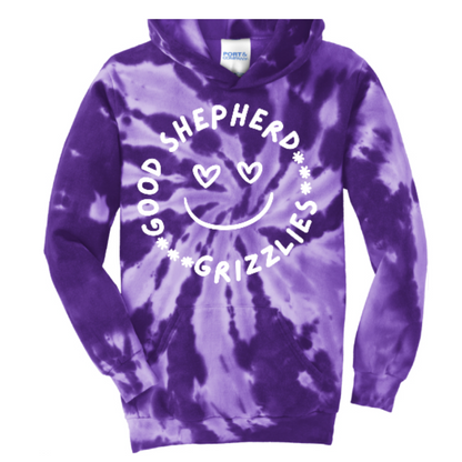 GRIZZLY SMILEY TIE-DYE HOODIE