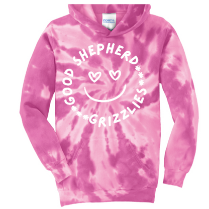 GRIZZLY SMILEY TIE-DYE HOODIE
