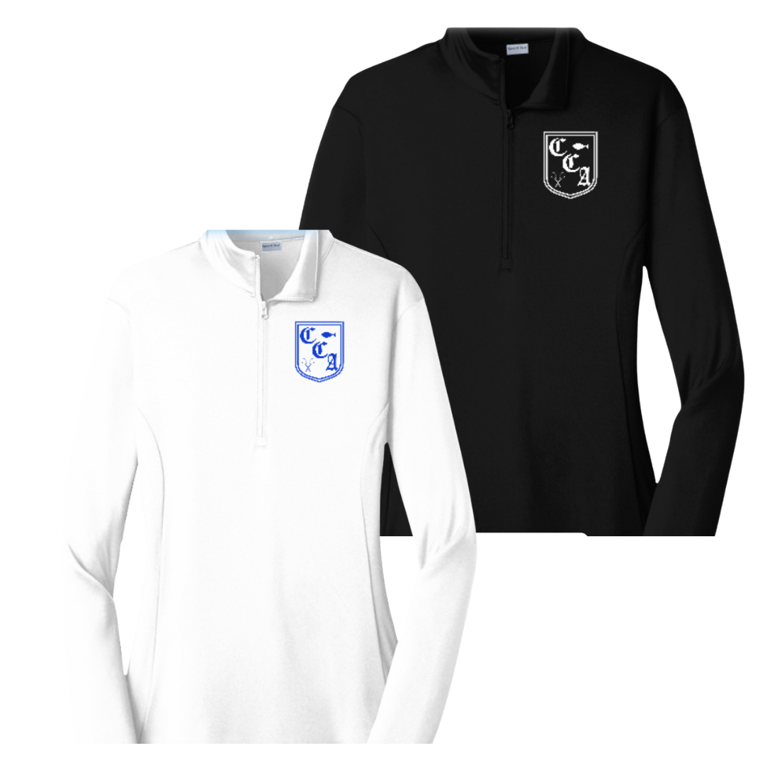 CRESTMOOR LADIES COURT-SIDE PERFORMANCE QUARTER-ZIP (PRE-ORDER)