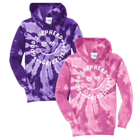 GRIZZLY SMILEY TIE-DYE HOODIE