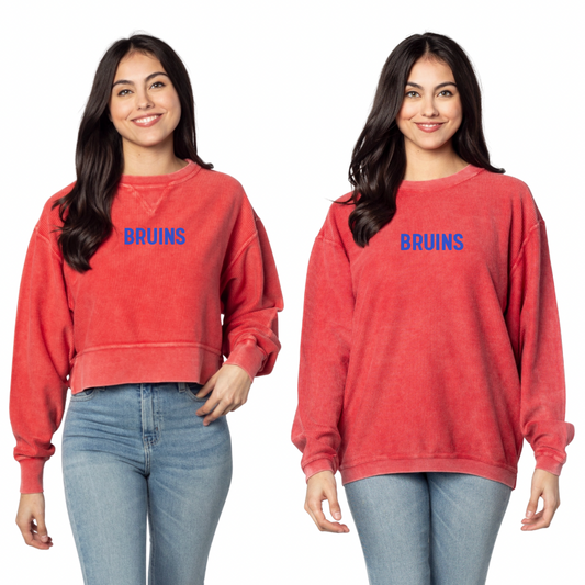 BRUINS EMBROIDERED CORDED CREW (PRE-ORDER)